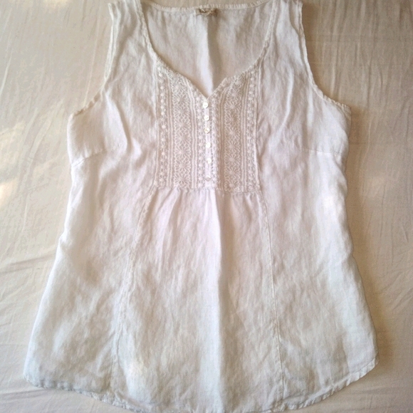 Lina Tomei 0 Linen Sleeveless Top 